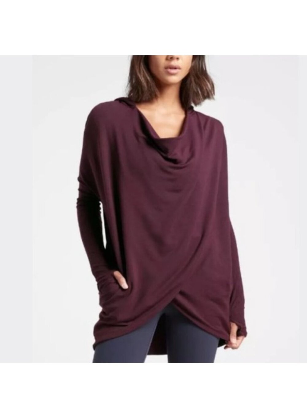 ATHLETA Women's EUC Purana Long Sleeve Wrap Sweatshirt | Size XS
